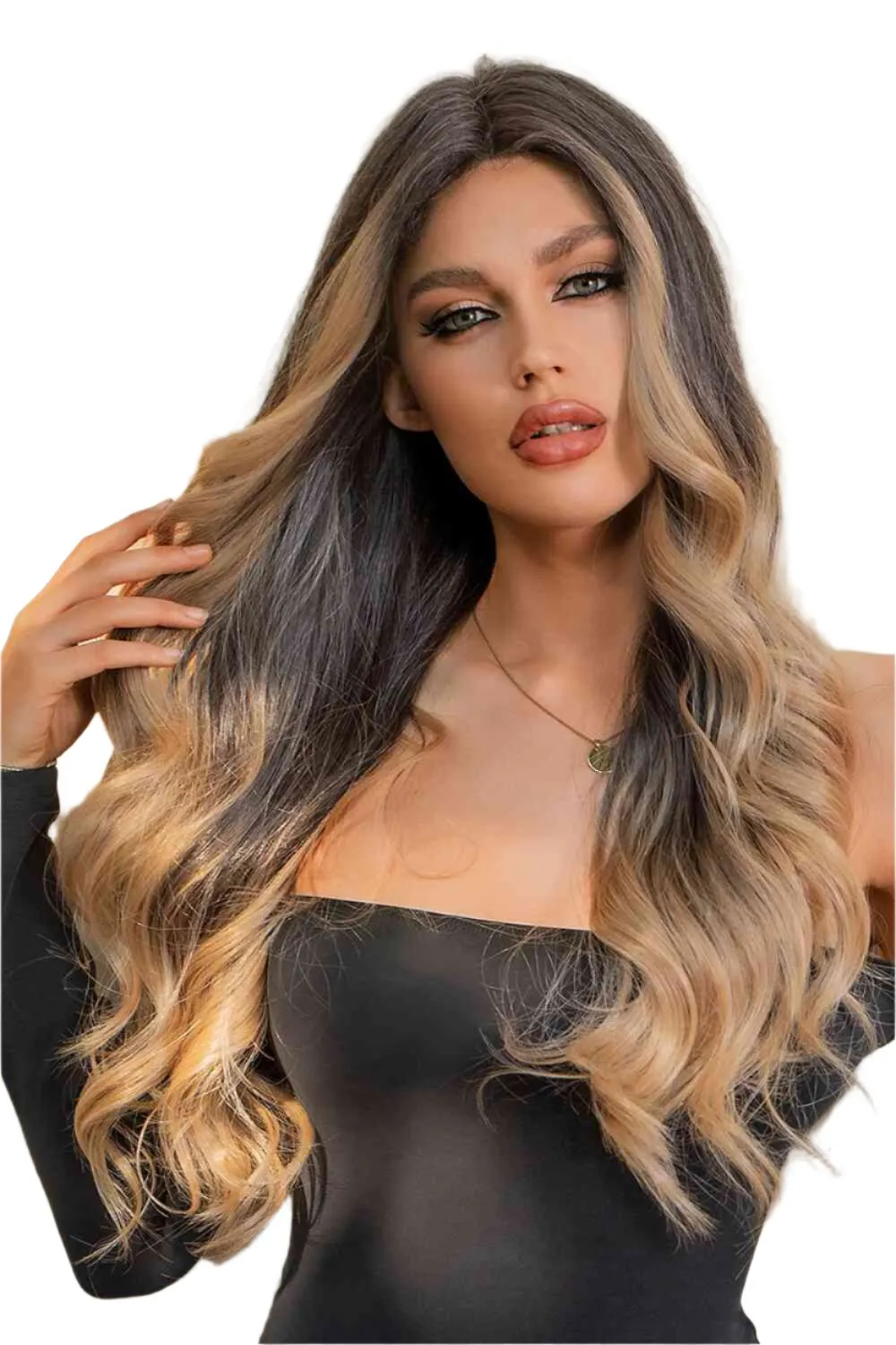 TEEK - Brown/Caramel Balayage Lace Front Synthetic Wave 26" Wig