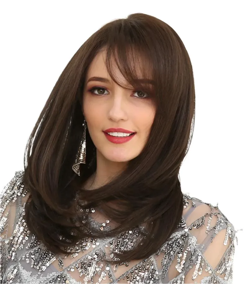 TEEK - Various Medium Straight Natural Style Side Bangs Wigs